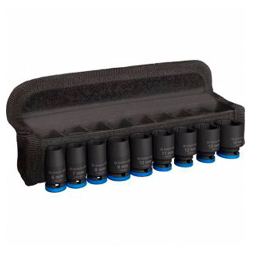 BOSCH Professional Impact Socket Set, 1/4", Standard, 9 pcs For impact wrenches 2608003034