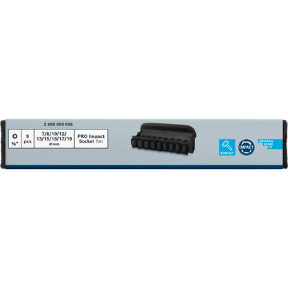 BOSCH PRO Impact Socket Set, 3/8", Standard, 9 pcs 2608003036