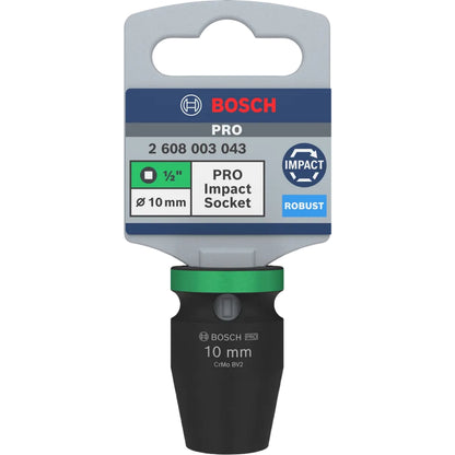 BOSCH PRO Impact Socket, 1/2", 10 mm, Standard 2608003043