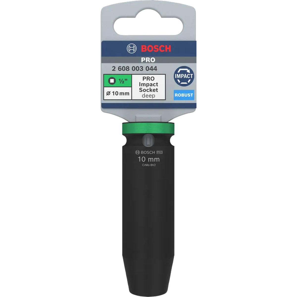 BOSCH PRO Impact Socket, 1/2", 10 mm, Deep 2608003044