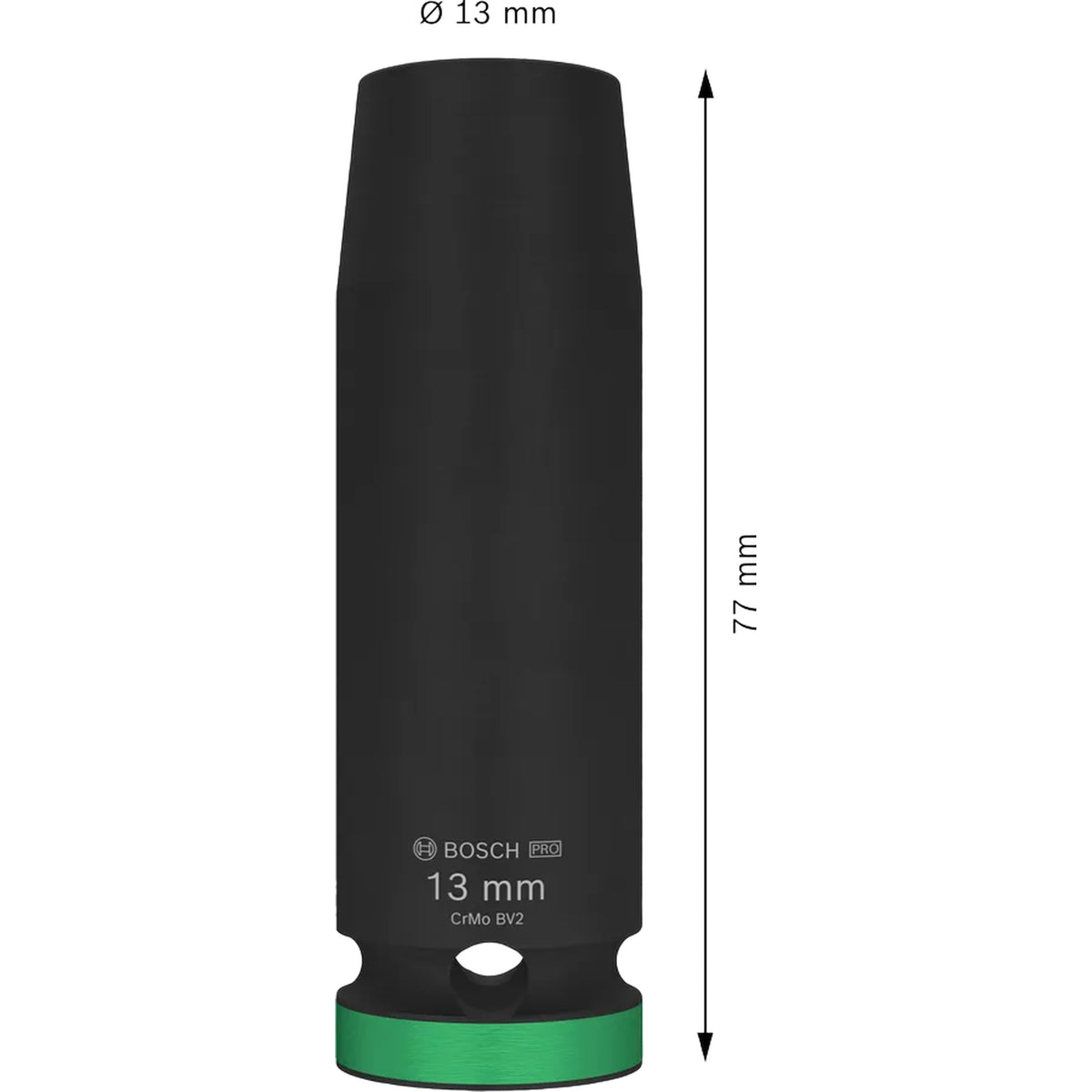 BOSCH PRO Impact Socket, 1/2", 13 mm, Deep 2608003047