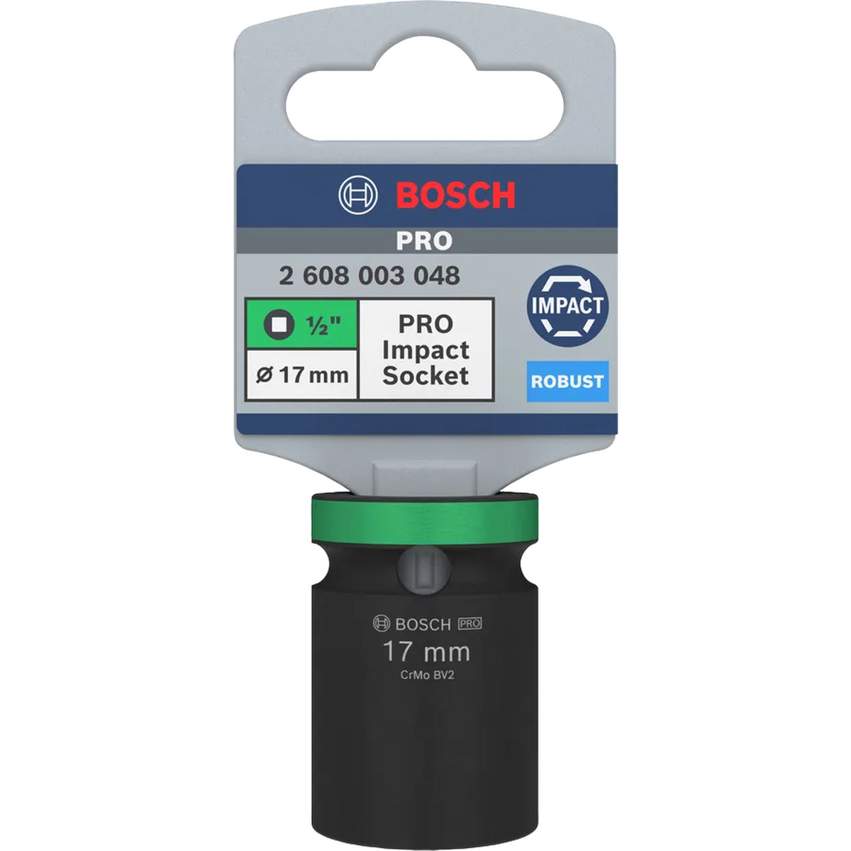 BOSCH PRO Impact Socket, 1/2", 17 mm, Standard 2608003048