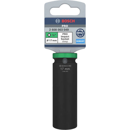 BOSCH PRO Impact Socket, 1/2", 17 mm, Deep 2608003049