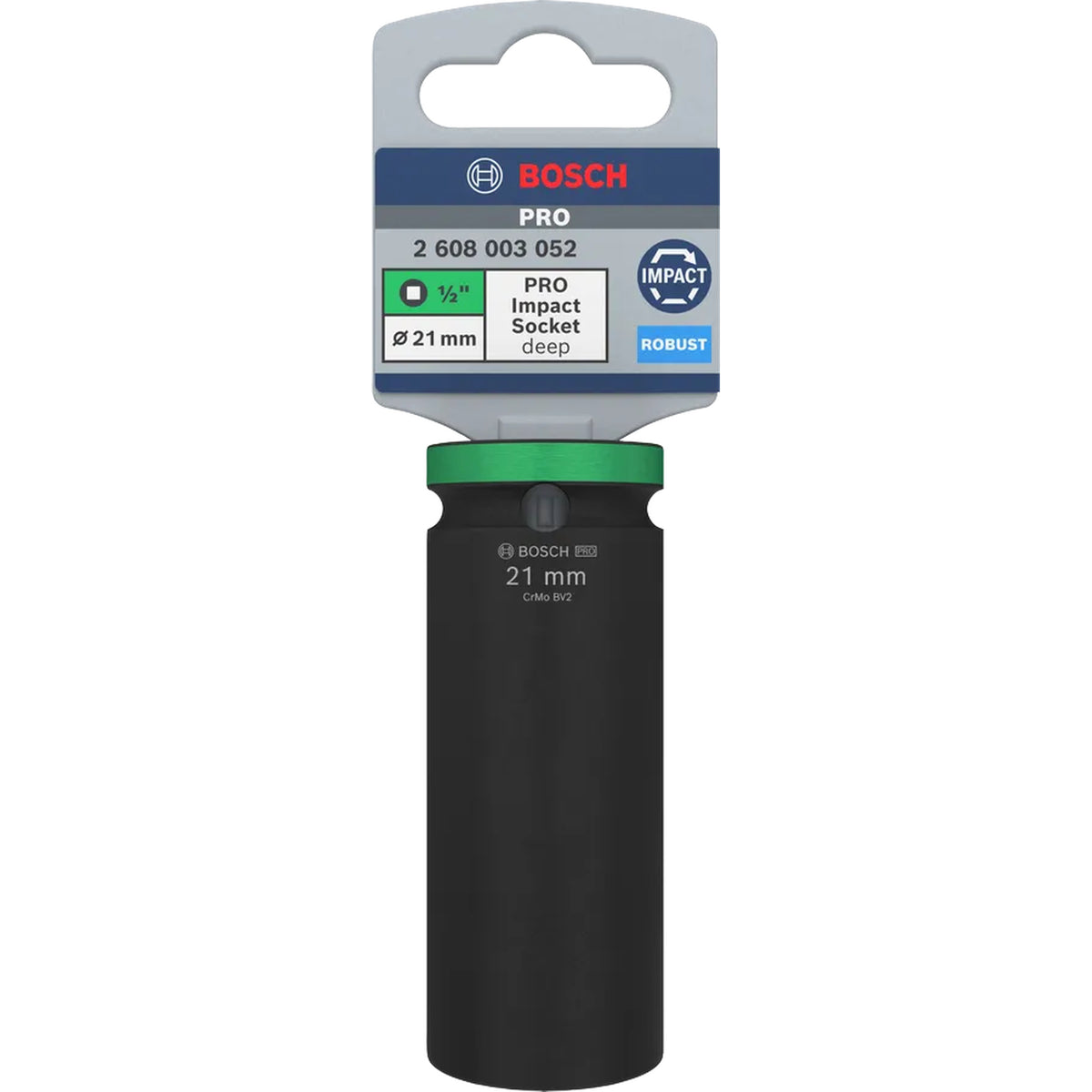 BOSCH PRO Impact Socket, 1/2", 21 mm, Deep 2608003052