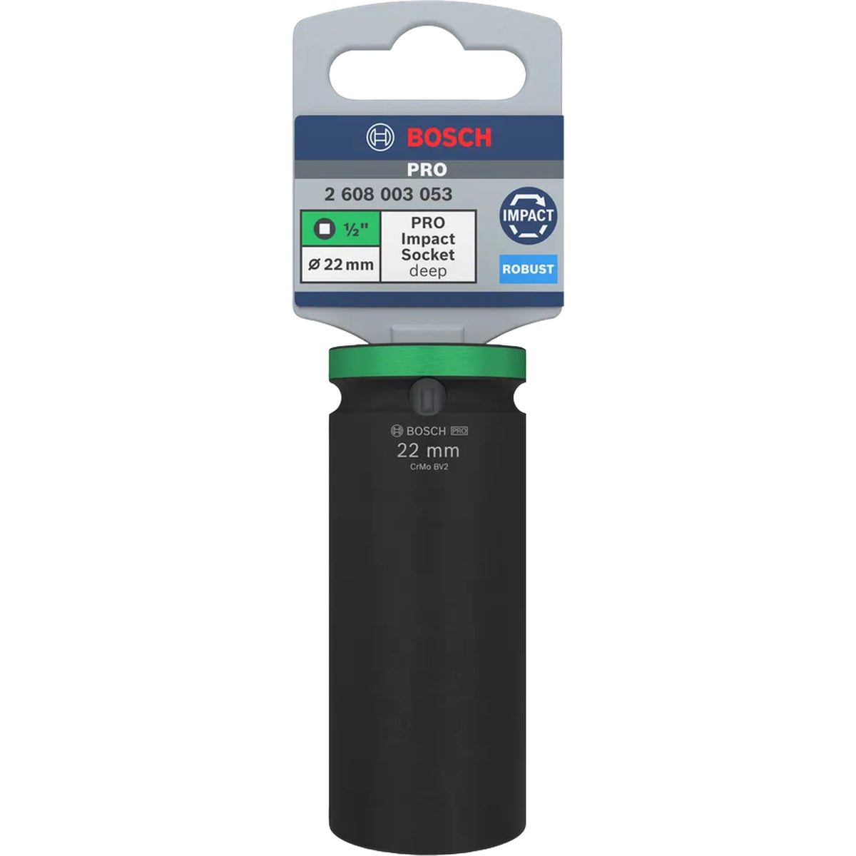 BOSCH PRO Impact Socket, 1/2", 22 mm, Deep 2608003053