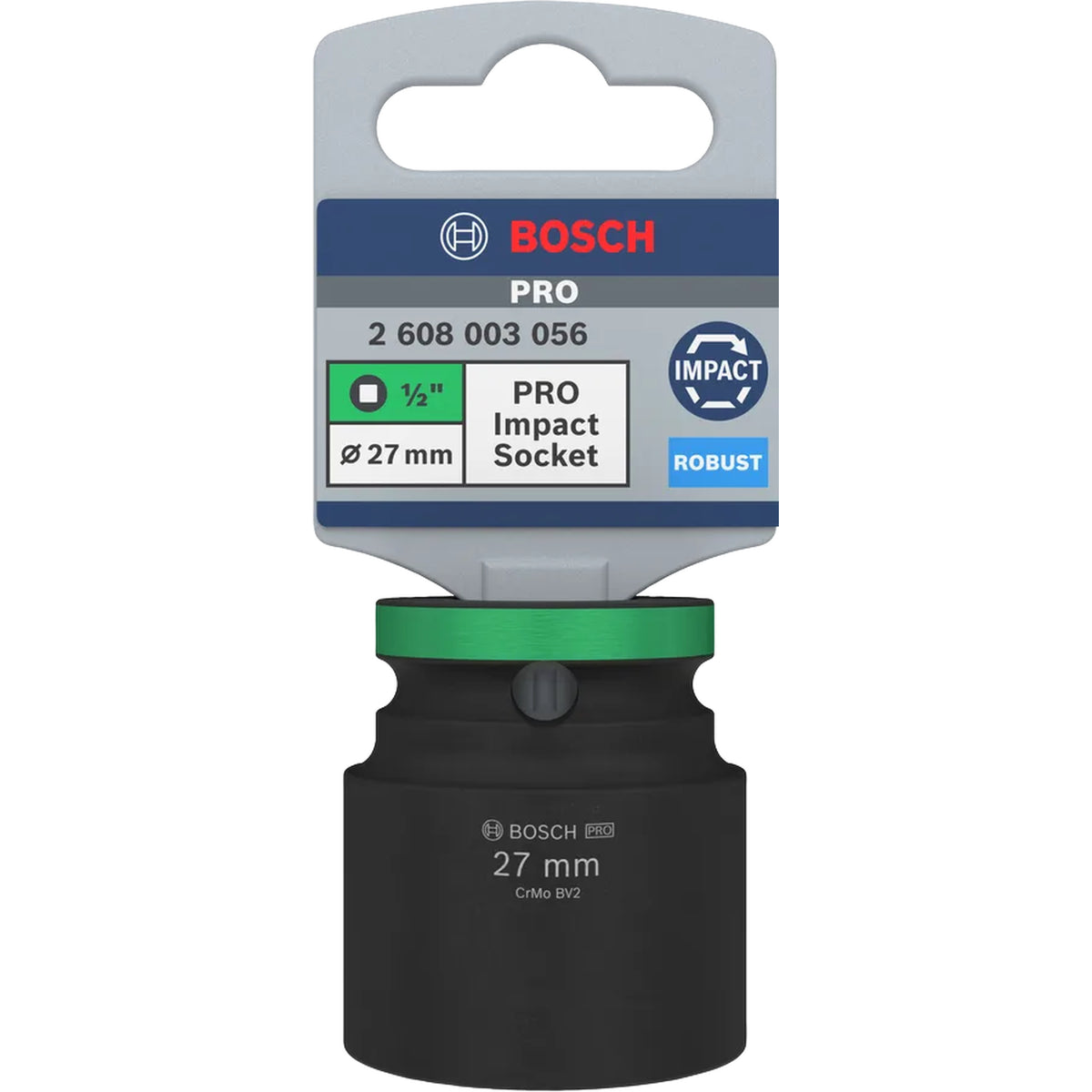 BOSCH PRO Impact Socket, 1/2", 27 mm, Standard 2608003056