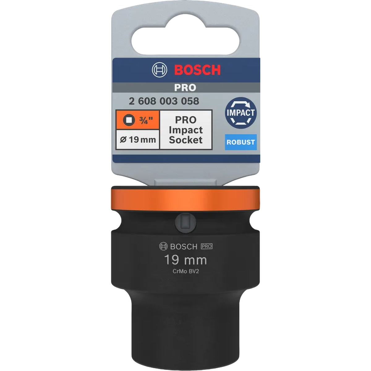 BOSCH PRO Impact Socket, 3/4", 19 mm, Standard 2608003058