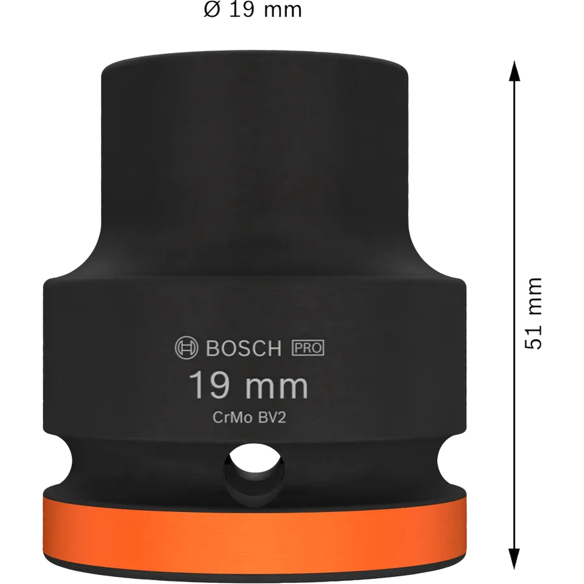 BOSCH PRO Impact Socket, 3/4", 19 mm, Standard 2608003058