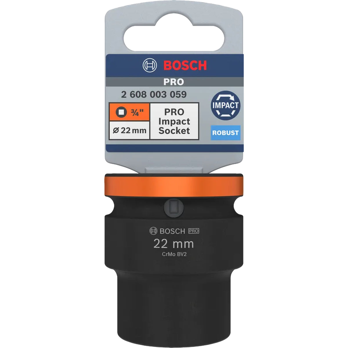 BOSCH PRO Impact Socket, 3/4", 22 mm, Standard 2608003059