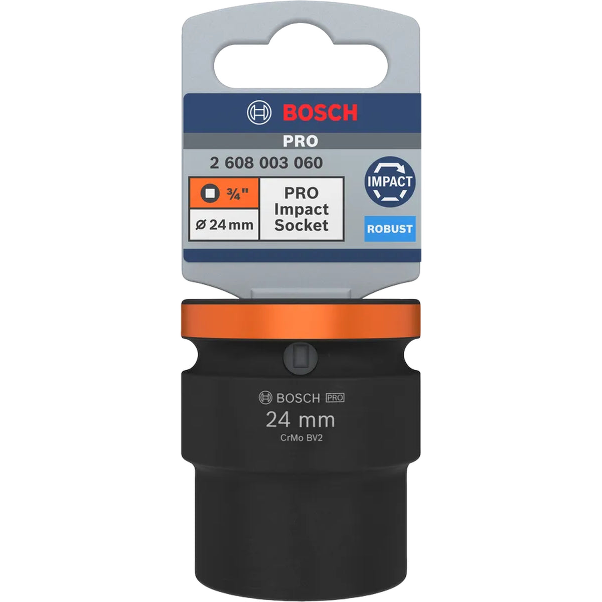 BOSCH PRO Impact Socket, 3/4", 24 mm, Standard 2608003060