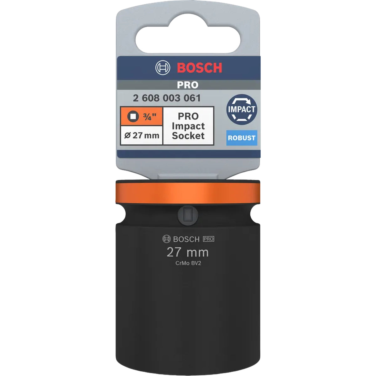 BOSCH PRO Impact Socket, 3/4", 27 mm, Standard 2608003061