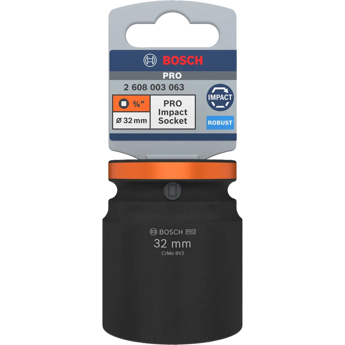 BOSCH PRO Impact Socket, 3/4", 32 mm, Standard 2608003063