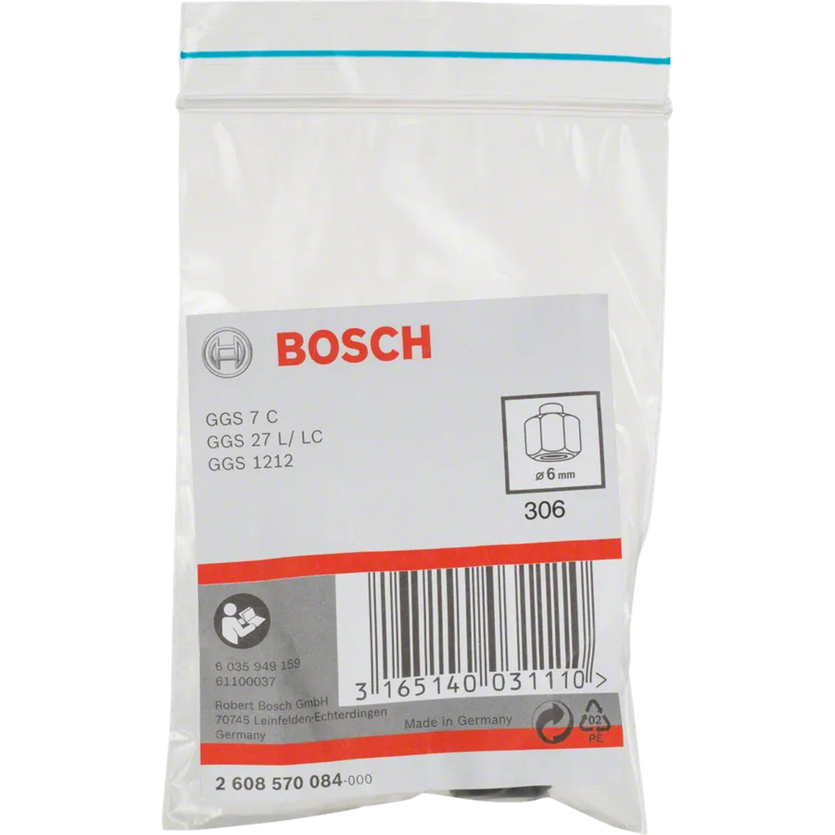 BOSCH Collet with locking nut 2608570084