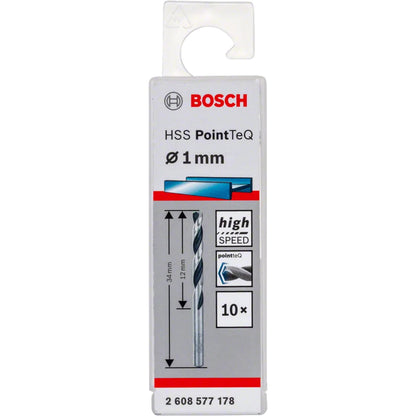 BOSCH HSS Twist Drill Bit PointTeQ 1.0mm 2608577178