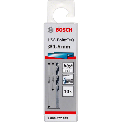 BOSCH HSS Twist Drill Bit PointTeQ 1.5mm 2608577183