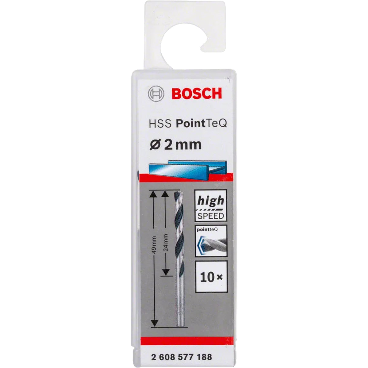 BOSCH HSS Twist Drill Bit PointTeQ 2.0mm 2608577188