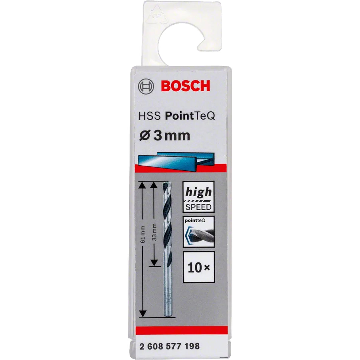 BOSCH HSS Twist Drill Bit PointTeQ 3.0mm 2608577198