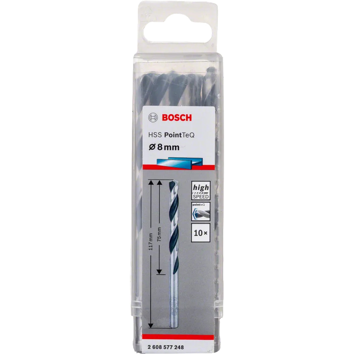 BOSCH HSS Twist Drill Bit PointTeQ 8.0mm 2608577248