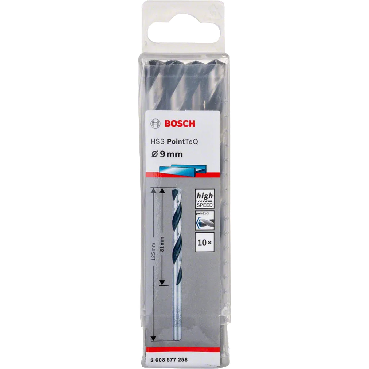 BOSCH HSS Twist Drill Bit PointTeQ 9.0mm 2608577258