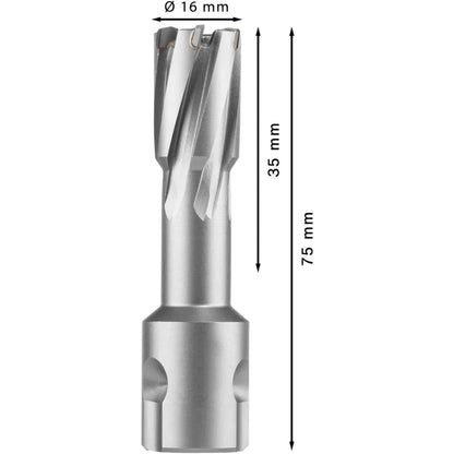 BOSCH PRO Metal TCT Annular Cutter, 16 x 35 x 75 mm 2608577484