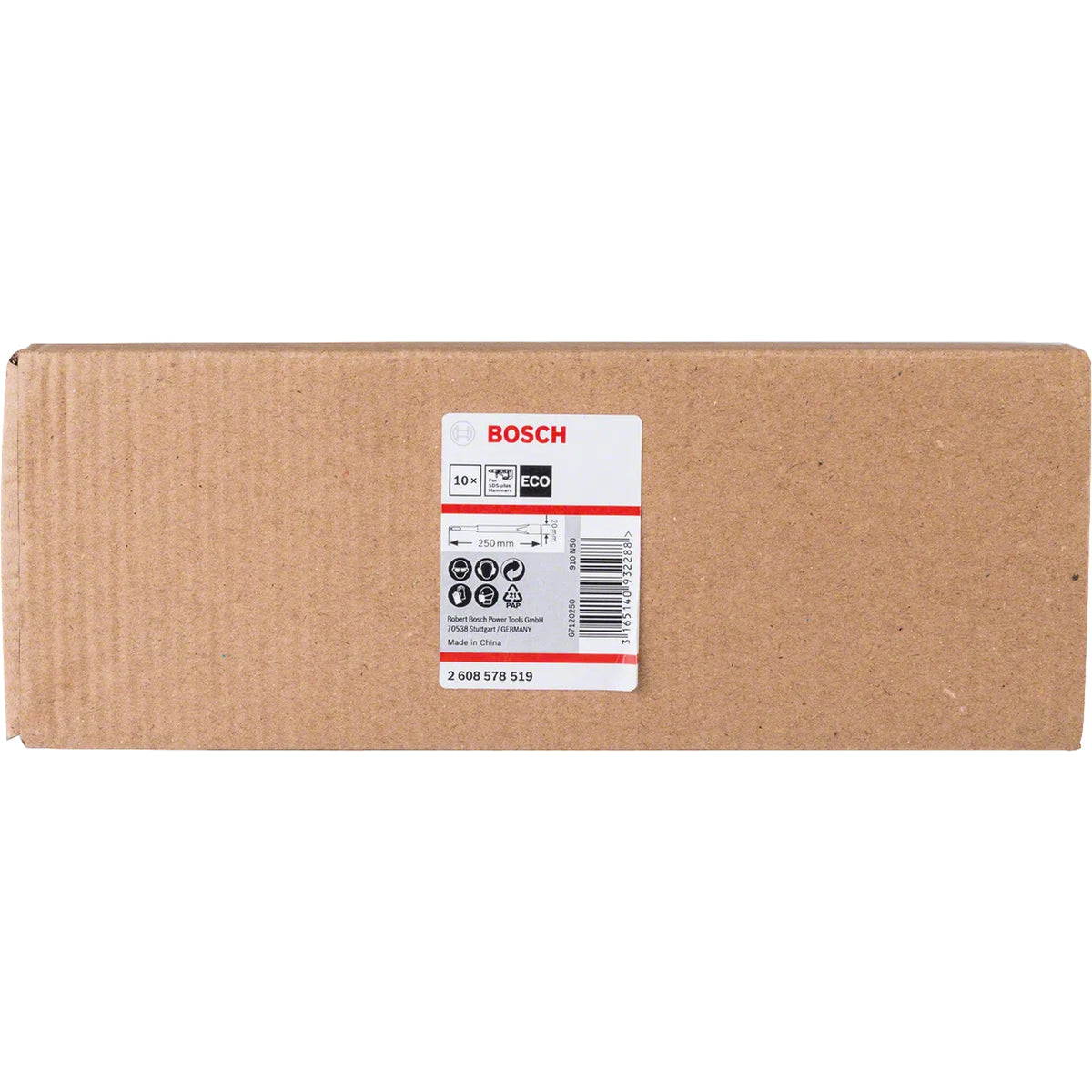 BOSCH SDS plus-3C Flat Chisel, 20 x 250 mm, 10 pcs 2608578519