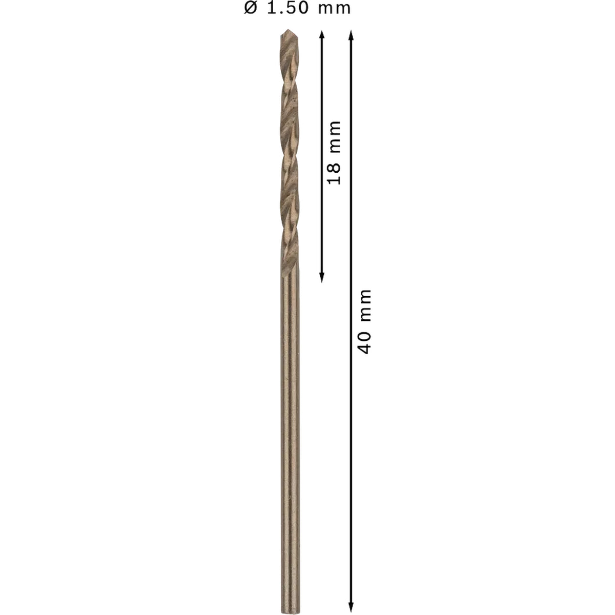 BOSCH PRO Stainless Steel HSS-Co Twist Drill Bit, 1 x 18 x 40 mm, 10 pcs 2608585873