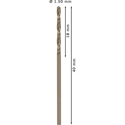 BOSCH PRO Stainless Steel HSS-Co Twist Drill Bit, 1 x 18 x 40 mm, 10 pcs 2608585873