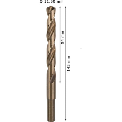 BOSCH PRO Stainless Steel HSS-Co Twist Drill Bit, 11.5 x 94 x 142 mm, 5 pcs 2608585902
