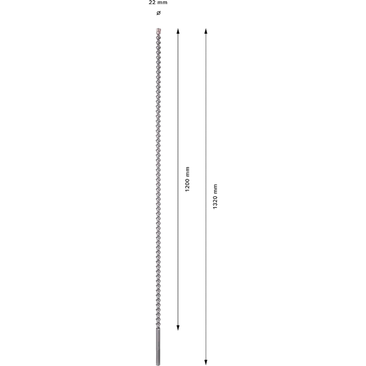 BOSCH PRO SDS-max-7 Drill Bit, 22x1200x1320 mm 2608586774