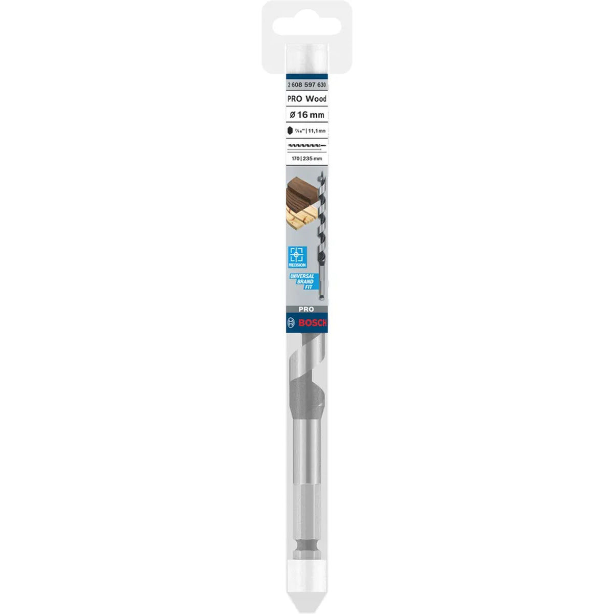 BOSCH PRO Wood Auger Bit, 16 x 170 x 235 mm 2608597630