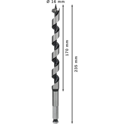 BOSCH PRO Wood Auger Bit, 16 x 170 x 235 mm 2608597630