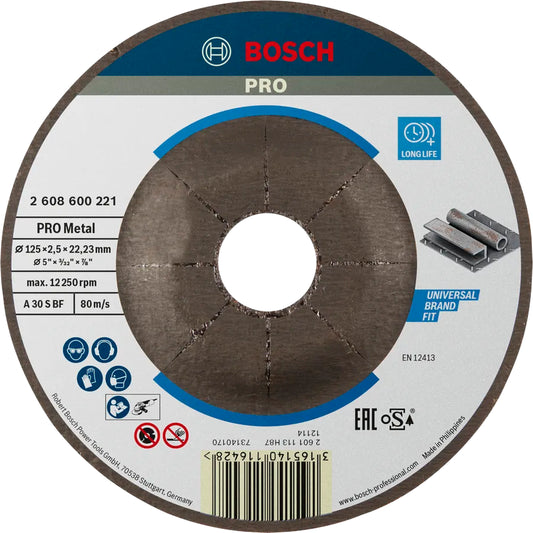 BOSCH PRO Metal Bonded Cutting Disc, 125 x 2.5 x 22.23 mm, oSa 2608600221