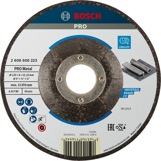 BOSCH PRO Metal Bonded Grinding Disc, 125 x 6 x 22.23 mm, oSa 2608600223