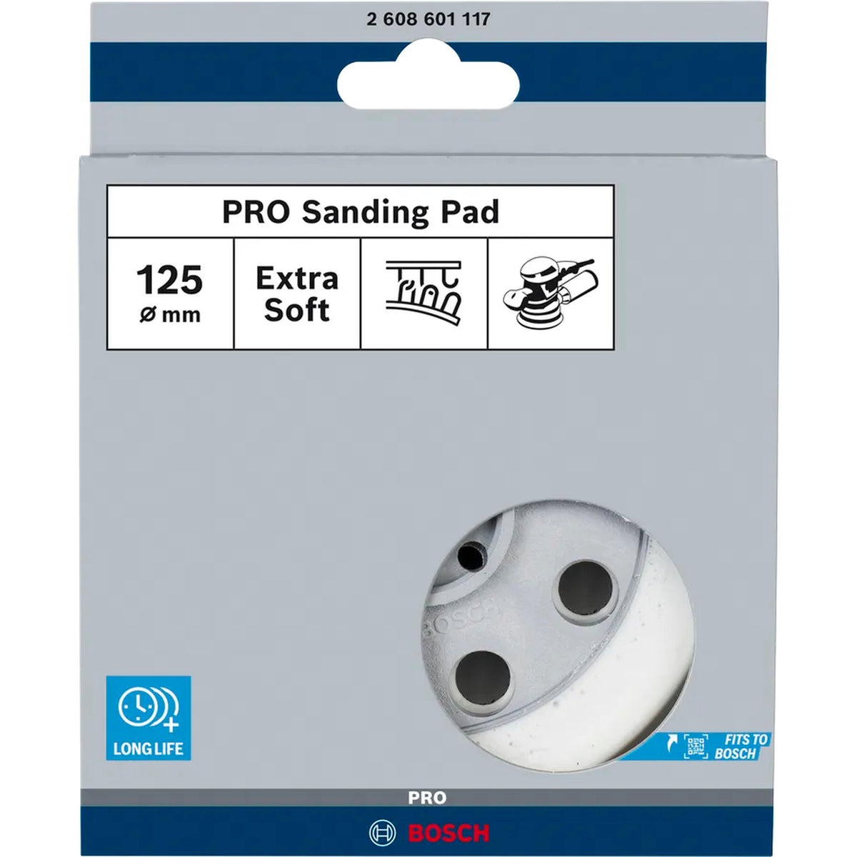 BOSCH PRO Sanding Pad, Extra-Soft, 125 mm 2608601117