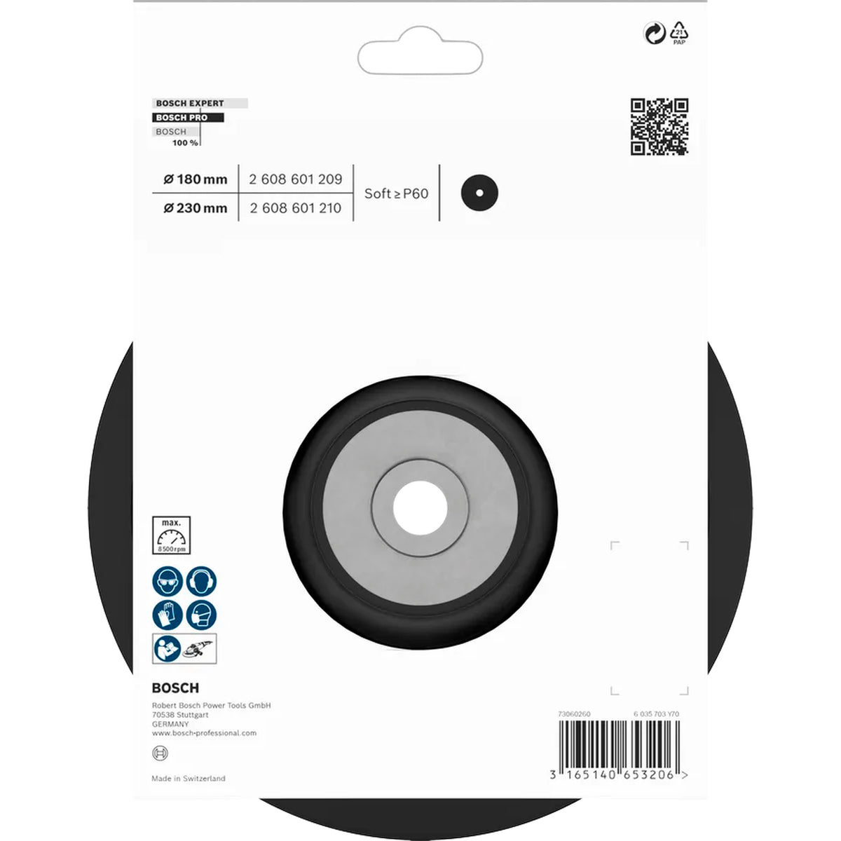 BOSCH PRO Backing Pad Soft, 180 mm, M14 2608601209