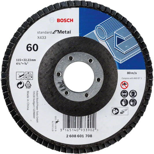 BOSCH X433 Standard for Metal Flap Disc 115mm, G60 2608601708