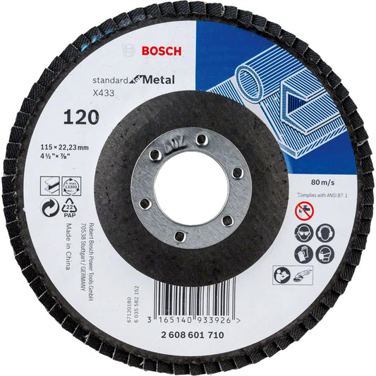 BOSCH X433 Standard for Metal Flap Disc 115mm, G120 2608601710