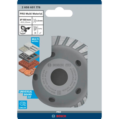 BOSCH PRO Multi Material Grinding Head, 2.5 x 100 x 22.23 mm 2608601778