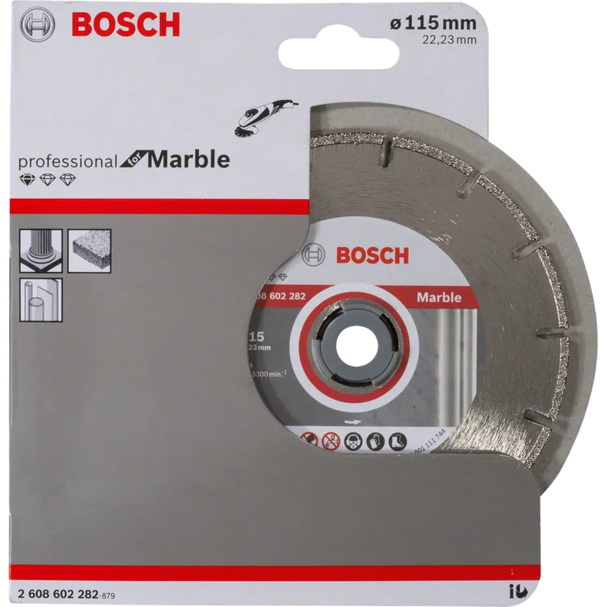 BOSCH Marble Diamond Cutting Disc, 115 x 22.23 x 2.5 mm 2608602282