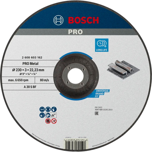 BOSCH PRO Metal Bonded Cutting Disc, 230 x 3 x 22.23 mm 2608603162
