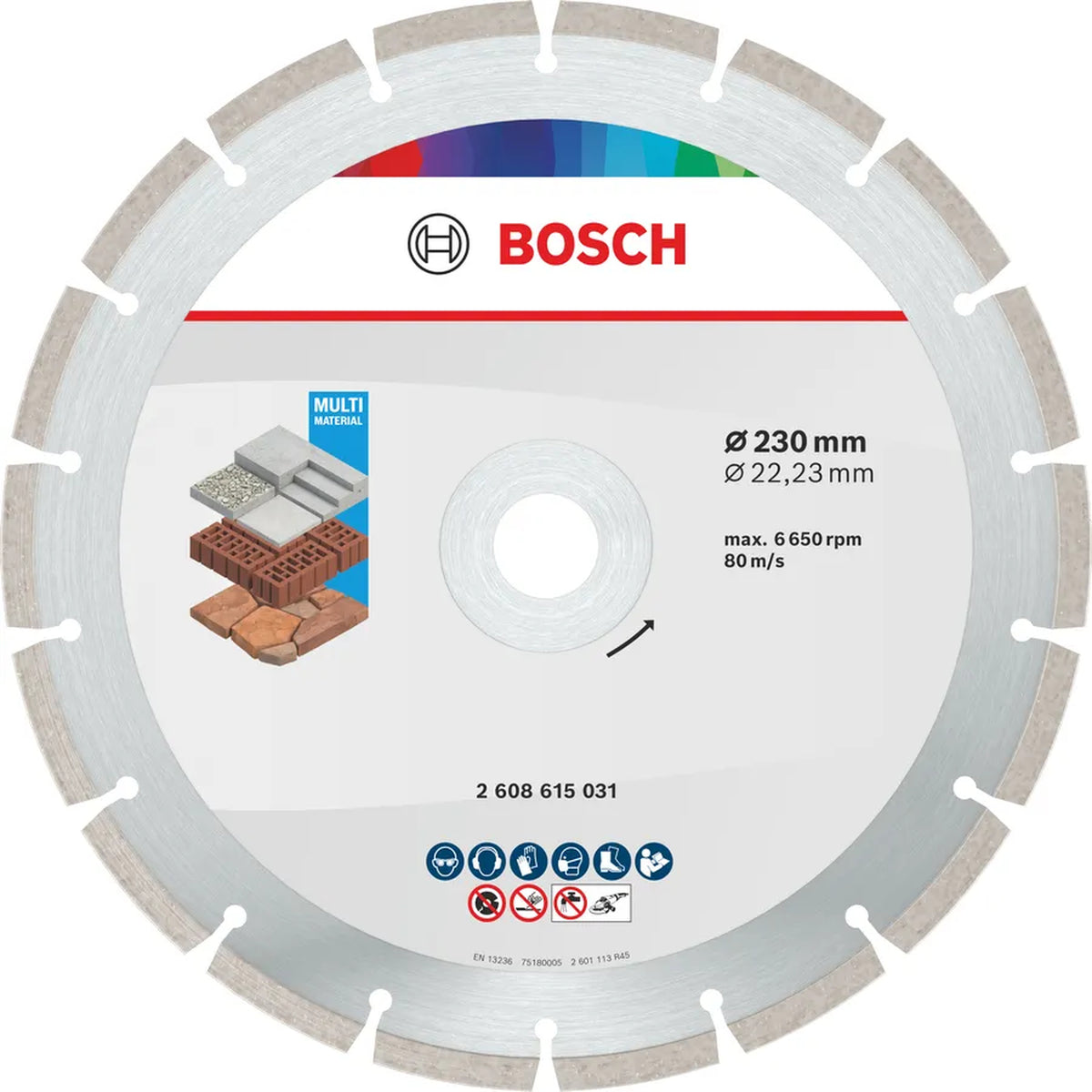 BOSCH Multi Material Diamond Cutting Disc, 230 x 22.23 x 7 mm 2608615031