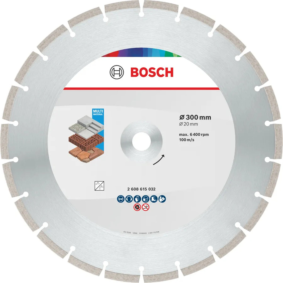 BOSCH Multi Material Diamond Cutting Disc, 300 x 20 x 7 mm 2608615032