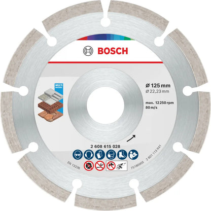 BOSCH Multi Material Diamond Cutting Disc, 125 x 22.23 x 10 mm, 10 pcs 2608615041