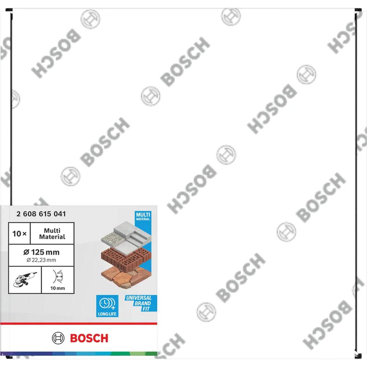 BOSCH Multi Material Diamond Cutting Disc, 125 x 22.23 x 10 mm, 10 pcs 2608615041