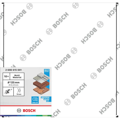 BOSCH Multi Material Diamond Cutting Disc, 125 x 22.23 x 10 mm, 10 pcs 2608615041
