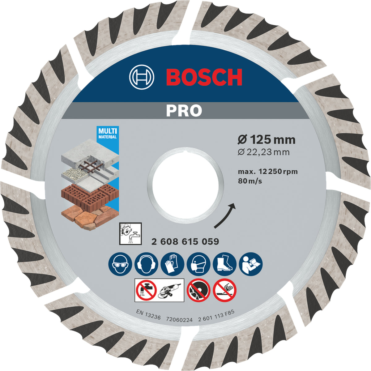BOSCH PRO Multi Material Diamond Disc, 125 x 22.23 mm 2608615059