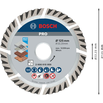 BOSCH PRO Multi Material Diamond Disc, 125 x 22.23 mm 2608615059