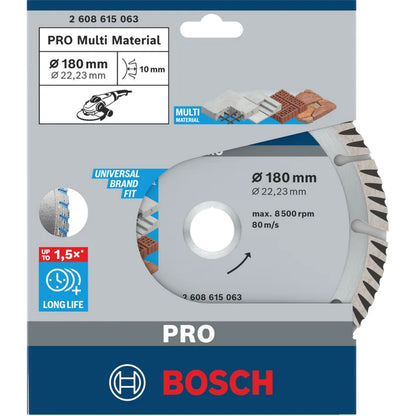 BOSCH PRO Multi Material Diamond Disc, 180 x 22.23 mm 2608615063