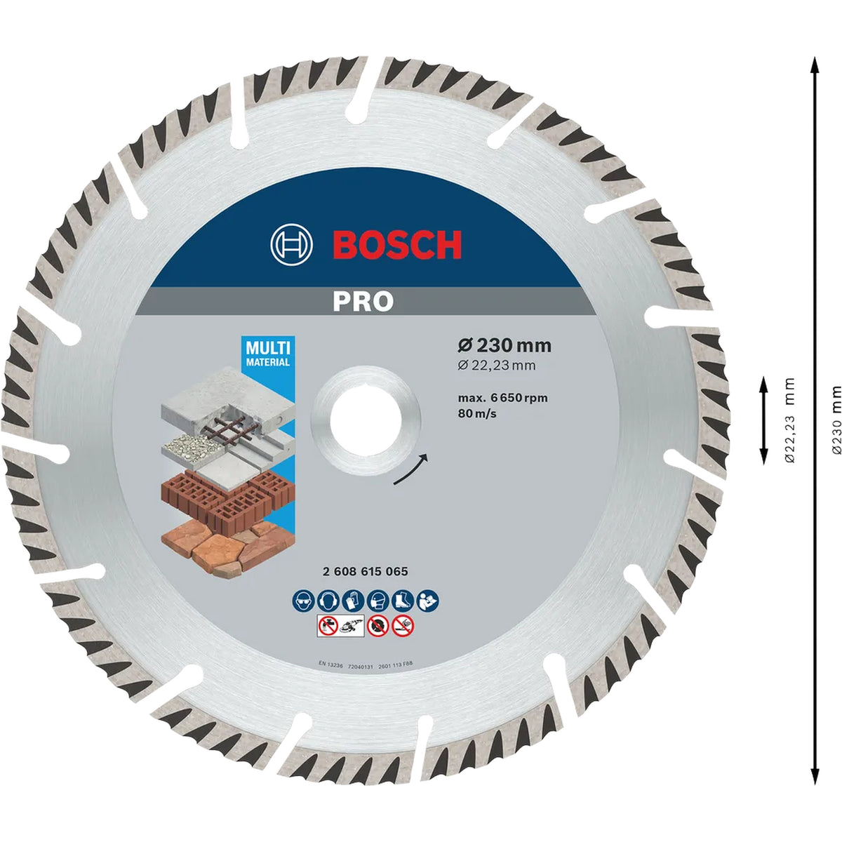BOSCH PRO Multi Material Diamond Disc, 230 x 22.23 mm 2608615065