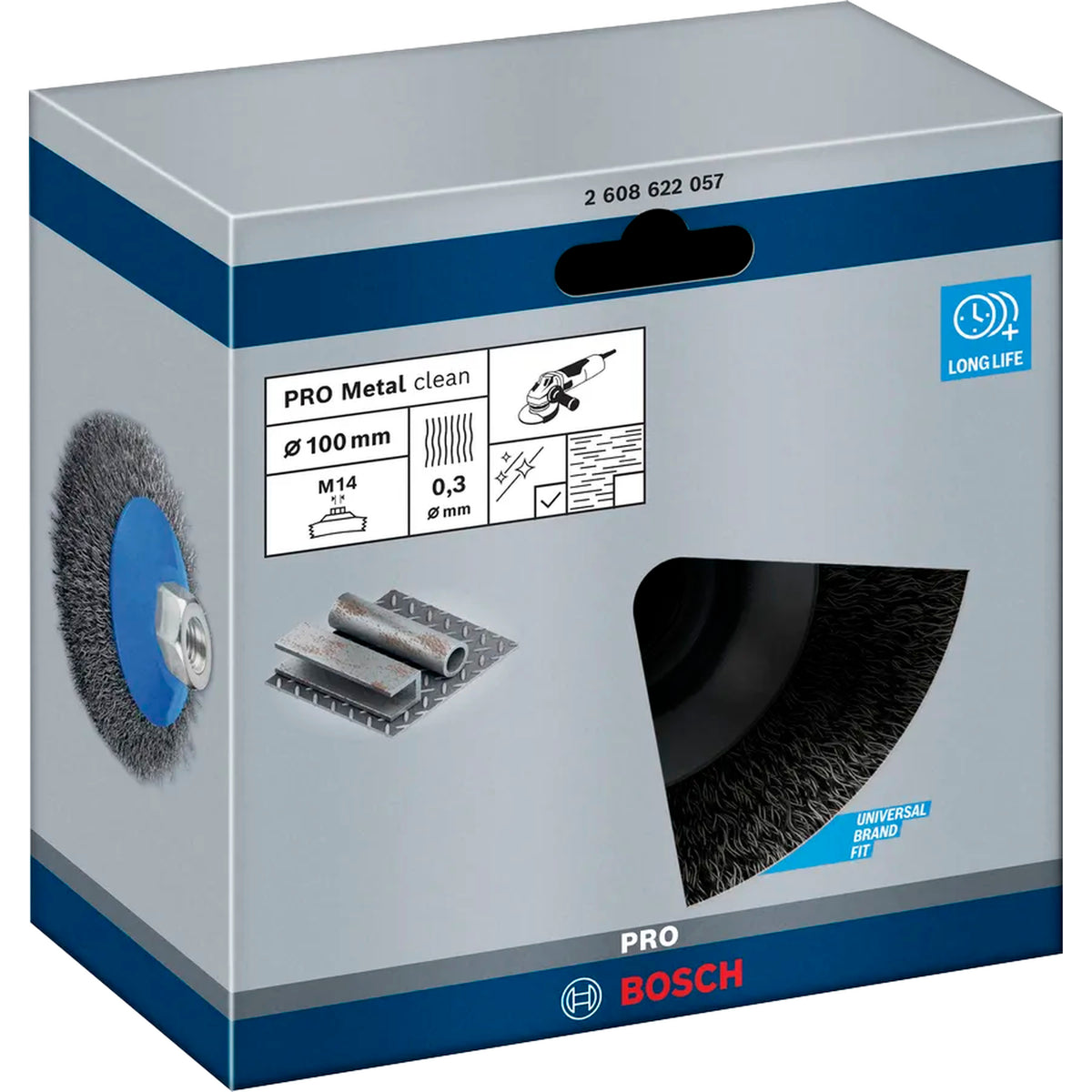 BOSCH PRO Metal clean Bevel Brush, 100 x 0.3 mm, Thread 2608622057
